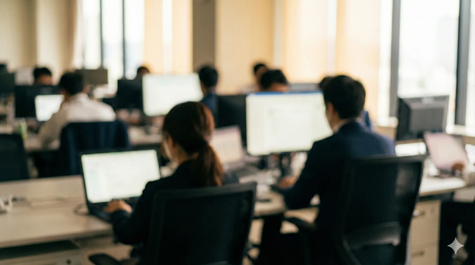 AI人材育成 - デスクワークで学習する様子